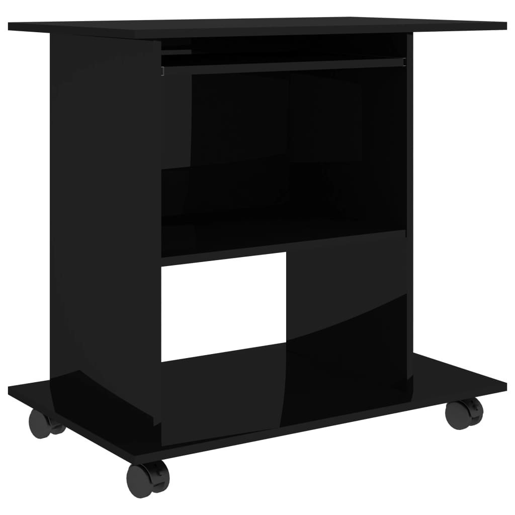 vidaXL PC stôl lesklý čierny 80x50x75 cm drevotrieska