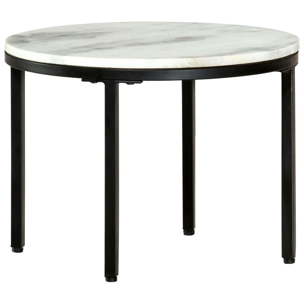 vidaXL Konferenčný stolík čierno biely Ø50 cm, pravý masívny mramor