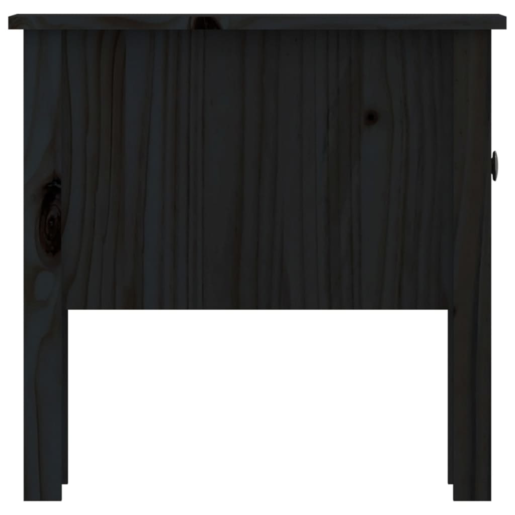 vidaXL Bočný stolík čierny 50x50x49 cm borovicový masív