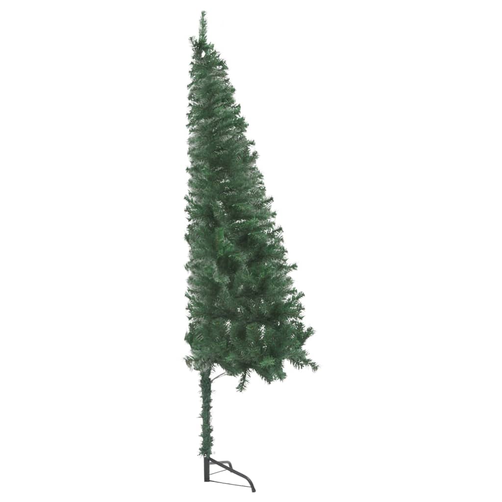 vidaXL Rohový osvetlený umelý vianočný stromček, zelený 180 cm, PVC