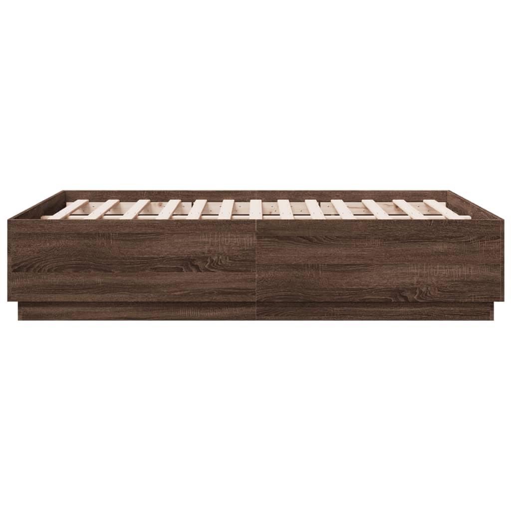 vidaXL Posteľný rám hnedý dub 120x190 cm kompozitné drevo