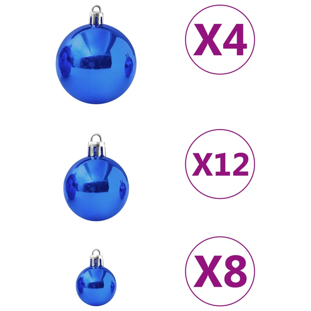 vidaXL Súprava vianočných gúľ 100 ks modrá