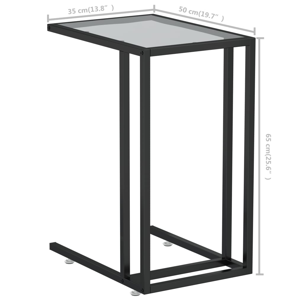 vidaXL Počítačový stolík priehľadný 50x35x65 cm tvrdené sklo