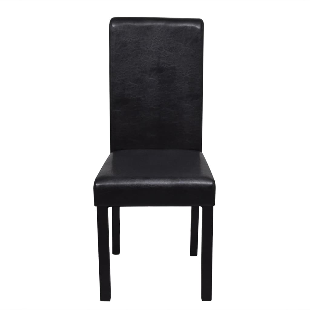 vidaXL Jedálenské stoličky 6 ks čierne umelá koža