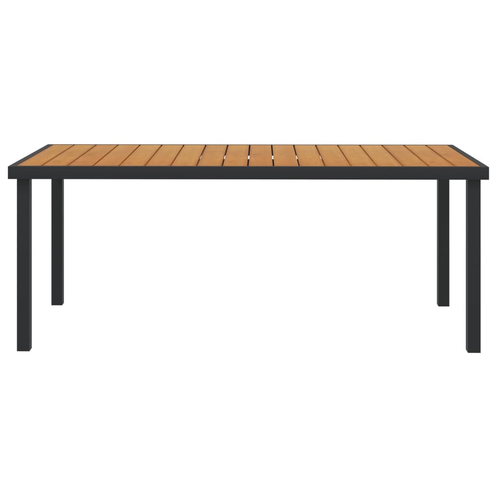 vidaXL Záhradný stôl hnedý 190x90x74,5 cm hliník a WPC