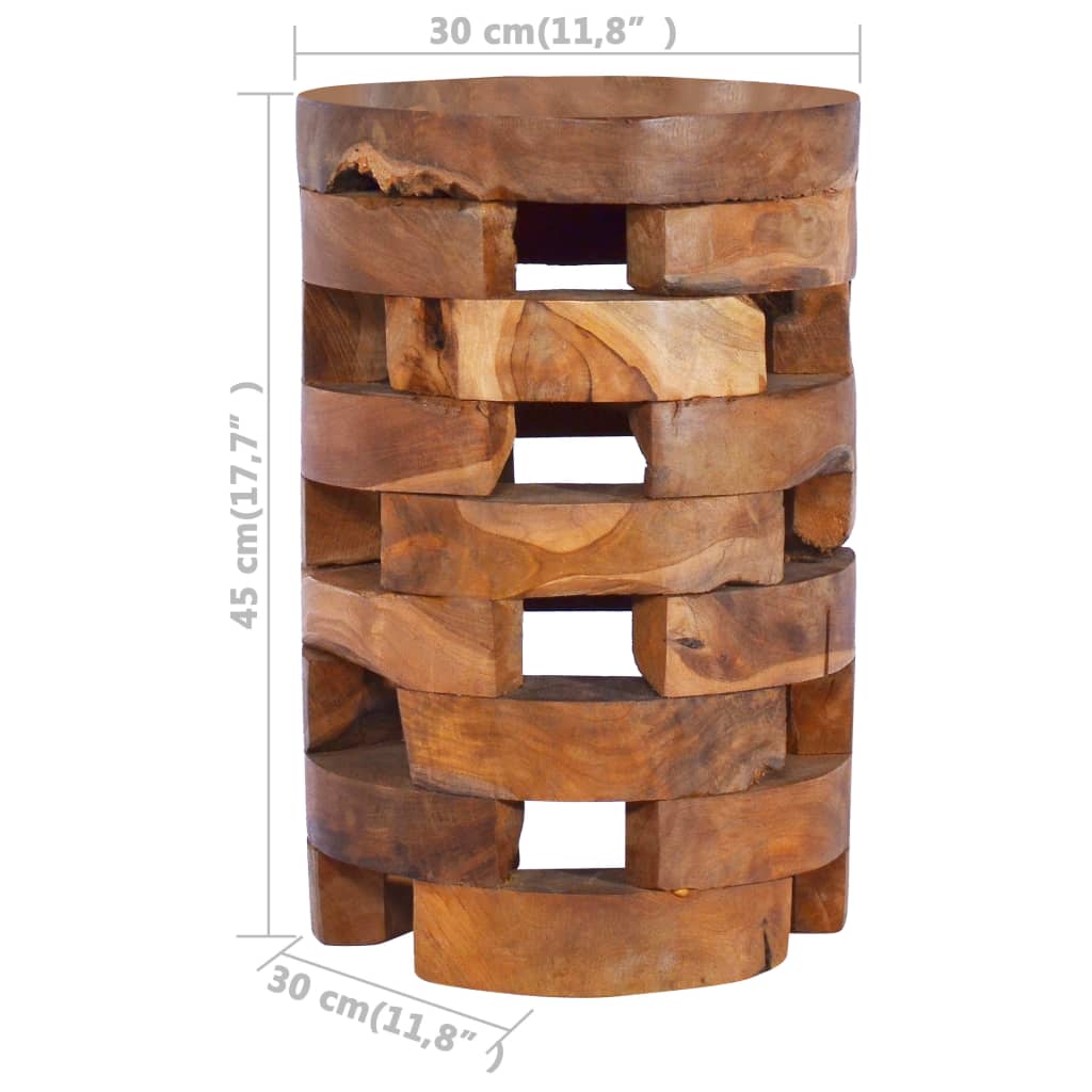 vidaXL Nočný stolík 30x30x45 cm masívne teakové drevo