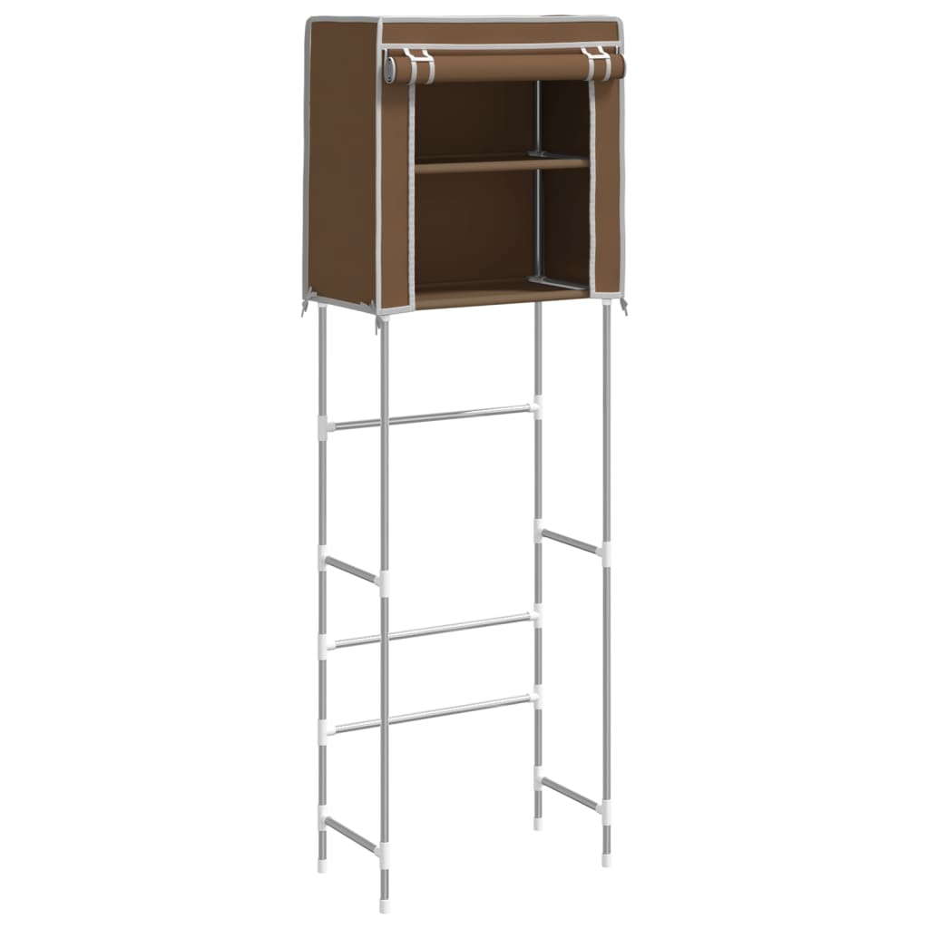 vidaXL 2-poschodový úložný stojan nad WC hnedý 56x30x170 cm železo