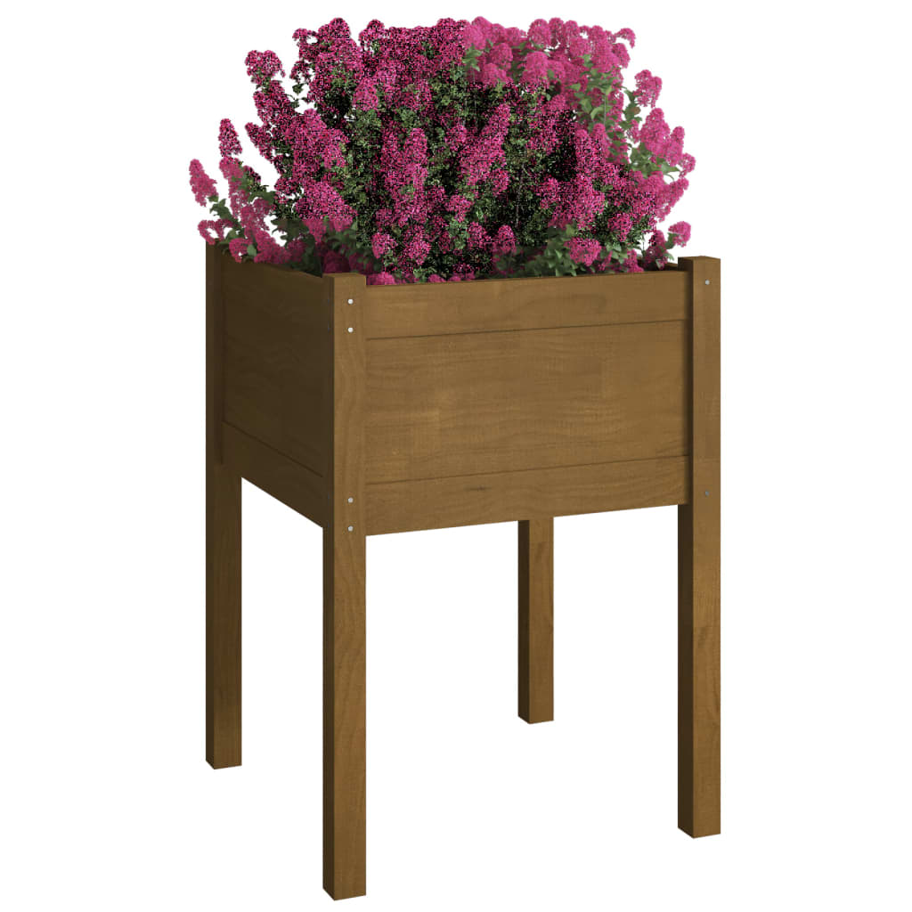 vidaXL Záhradný kvetináč medovo-hnedý 50x50x70 cm borovicový masív