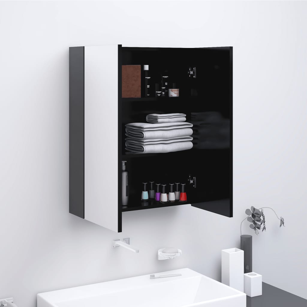 vidaXL Kúpeľňová zrkadlová skrinka 60x15x75 cm MDF antracitová