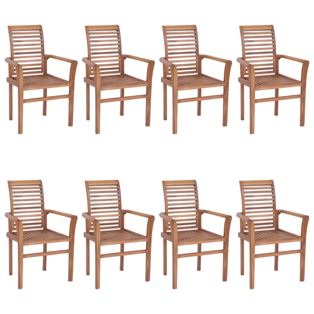 vidaXL Jedálenské stoličky 8 ks zelené sedáky tíkový masív