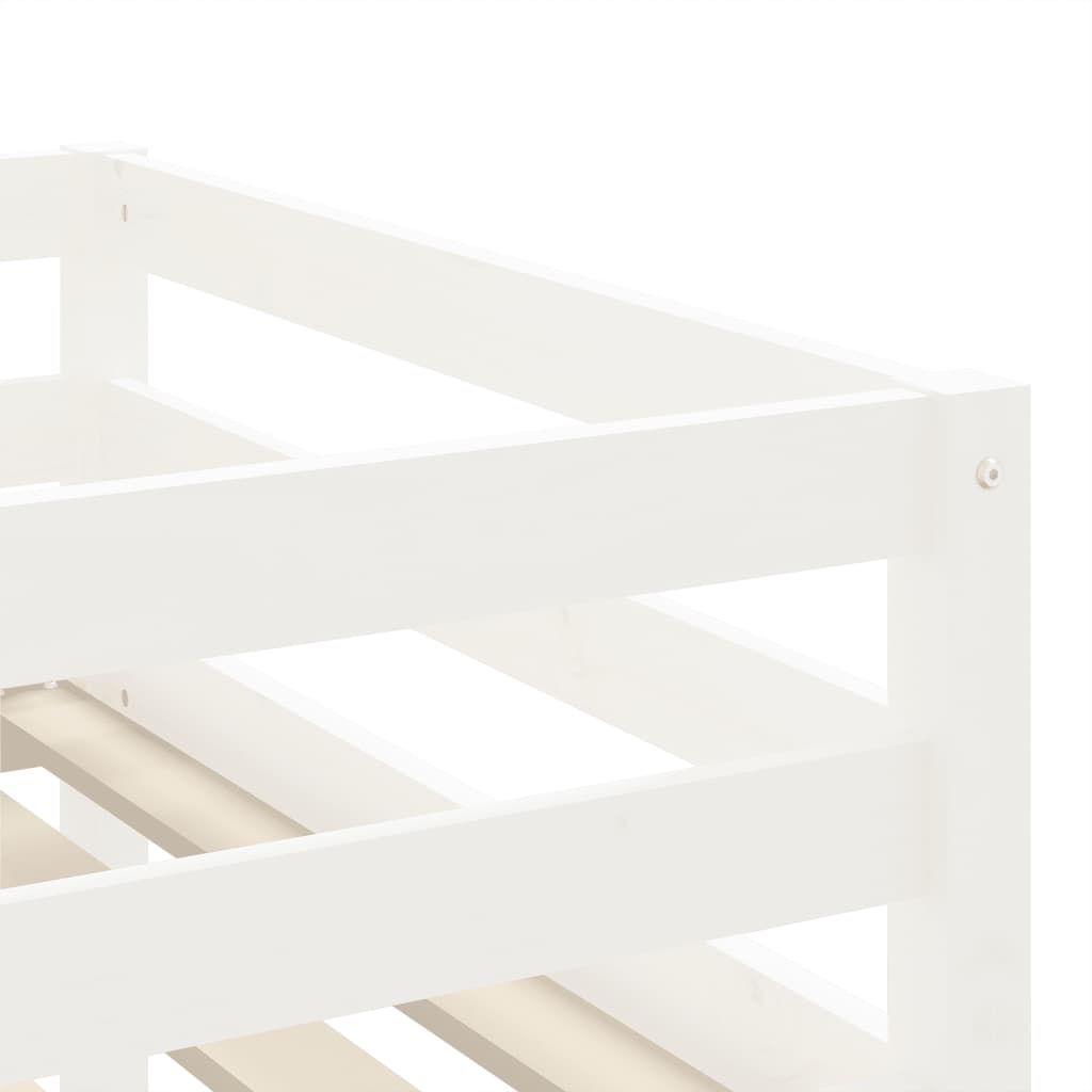 vidaXL Detská vyvýšená posteľ rebrík biela 80x200 cm masívna borovica