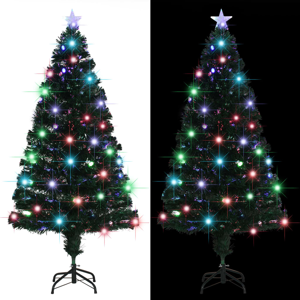 vidaXL Osvetlený vianočný stromček so stojanom 150 cm, optické vlákno