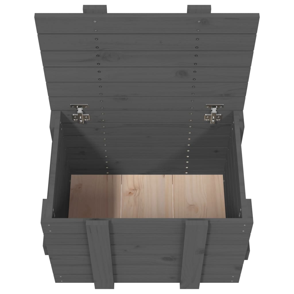 vidaXL Úložný box sivý 58x40,5x42 cm masívna borovica