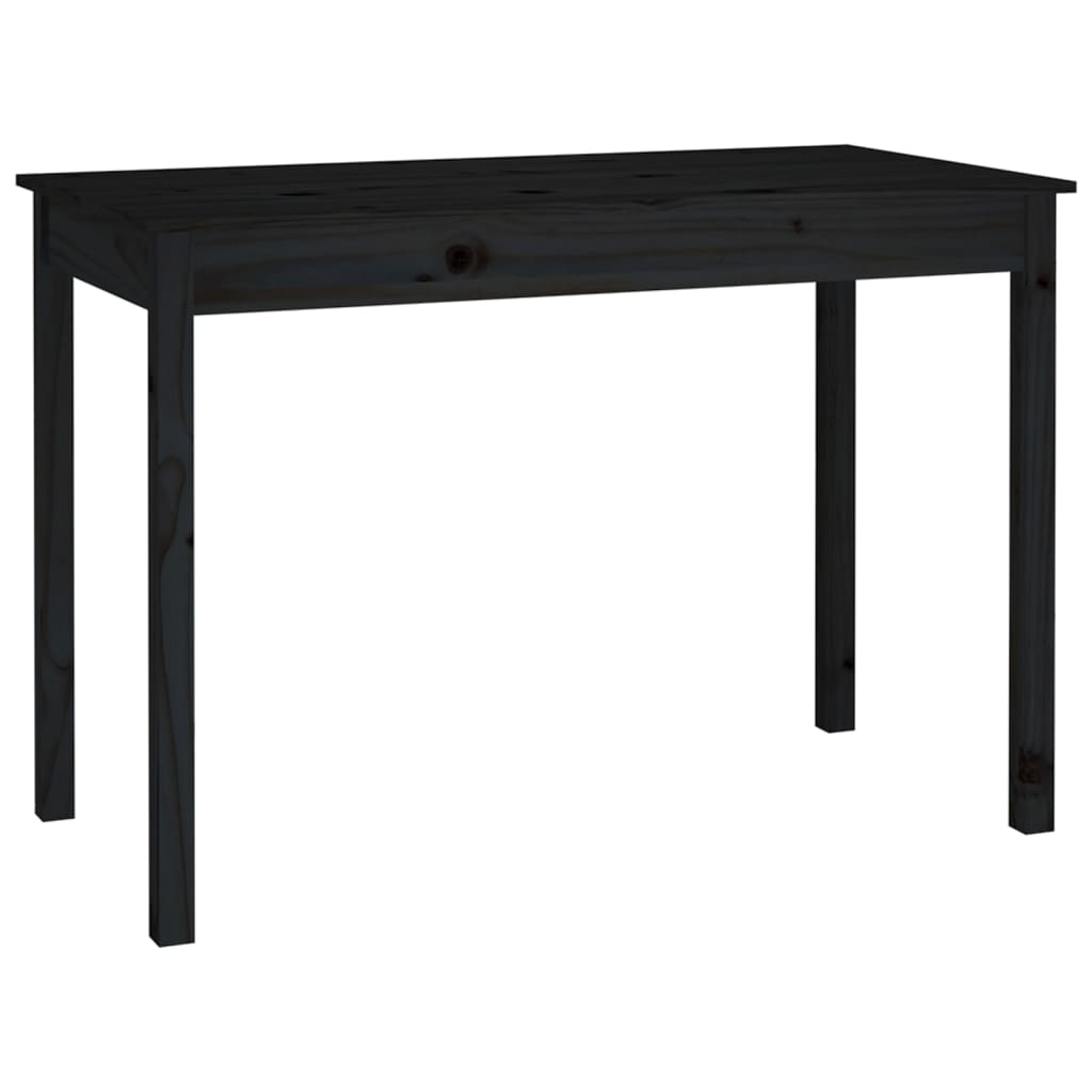vidaXL Jedálenský stolík čierny 110x55x75 cm borovicový masív