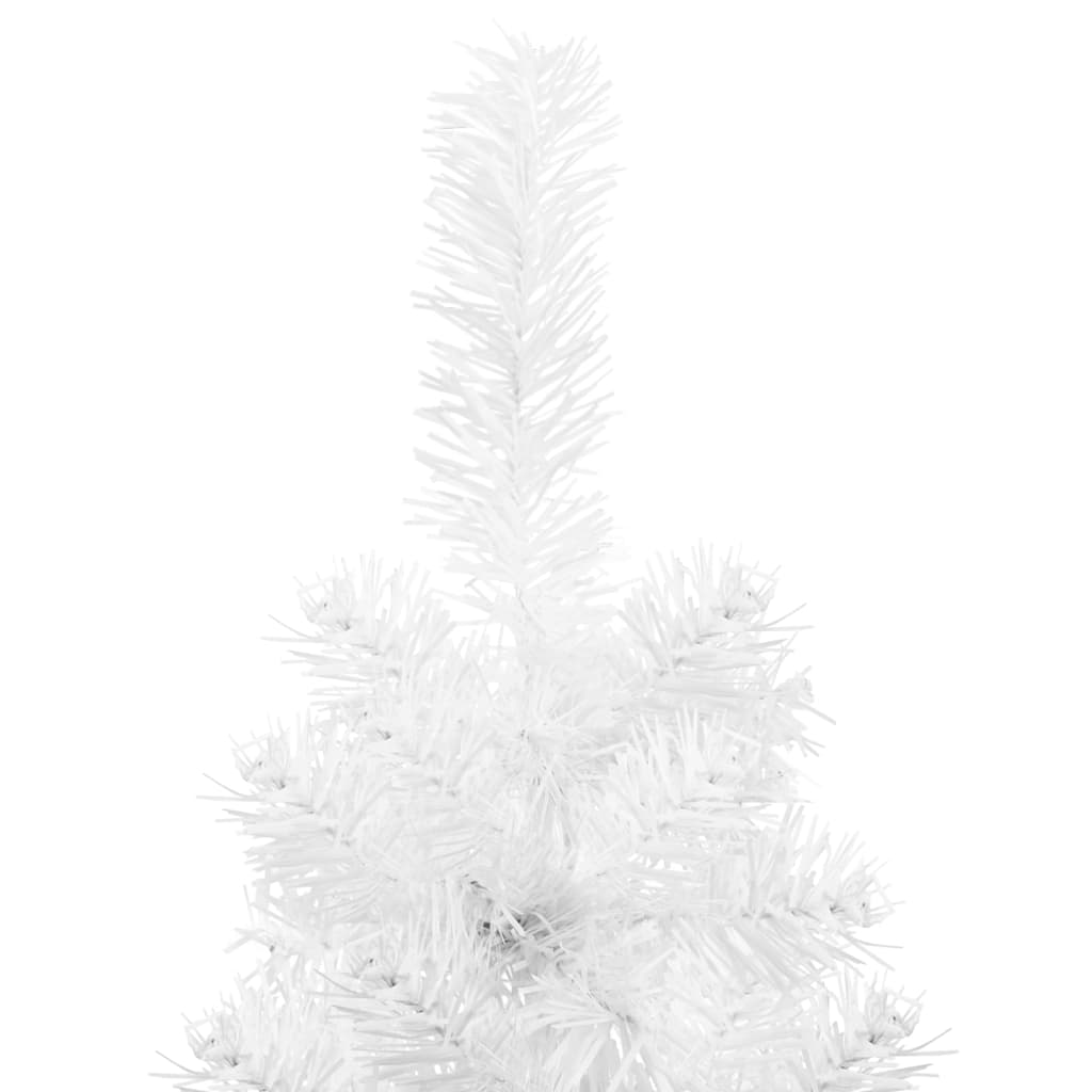 vidaXL Umelý vianočný polovičný stromček s podstavcom biely 240 cm
