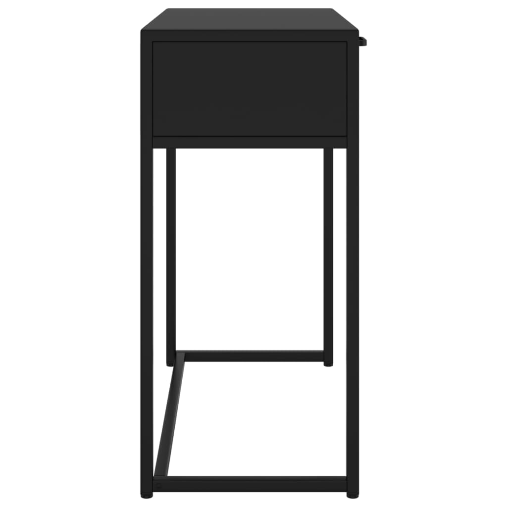 vidaXL Konzolový stolík čierny 72x35x75 cm oceľ