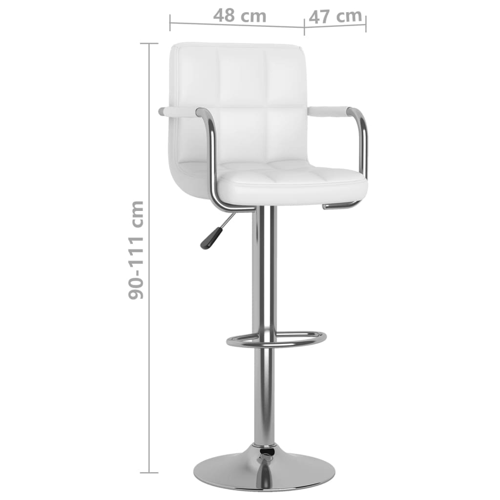 vidaXL Barové stoličky 2 ks biele umelá koža