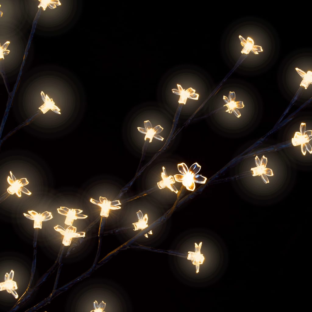 vidaXL Vianočný stromček 600 LED teplé biele svetlo kvety čerešne 300 cm