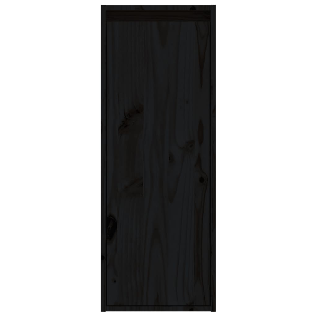 vidaXL Nástenná skrinka čierna 30x30x80 cm masívna borovica