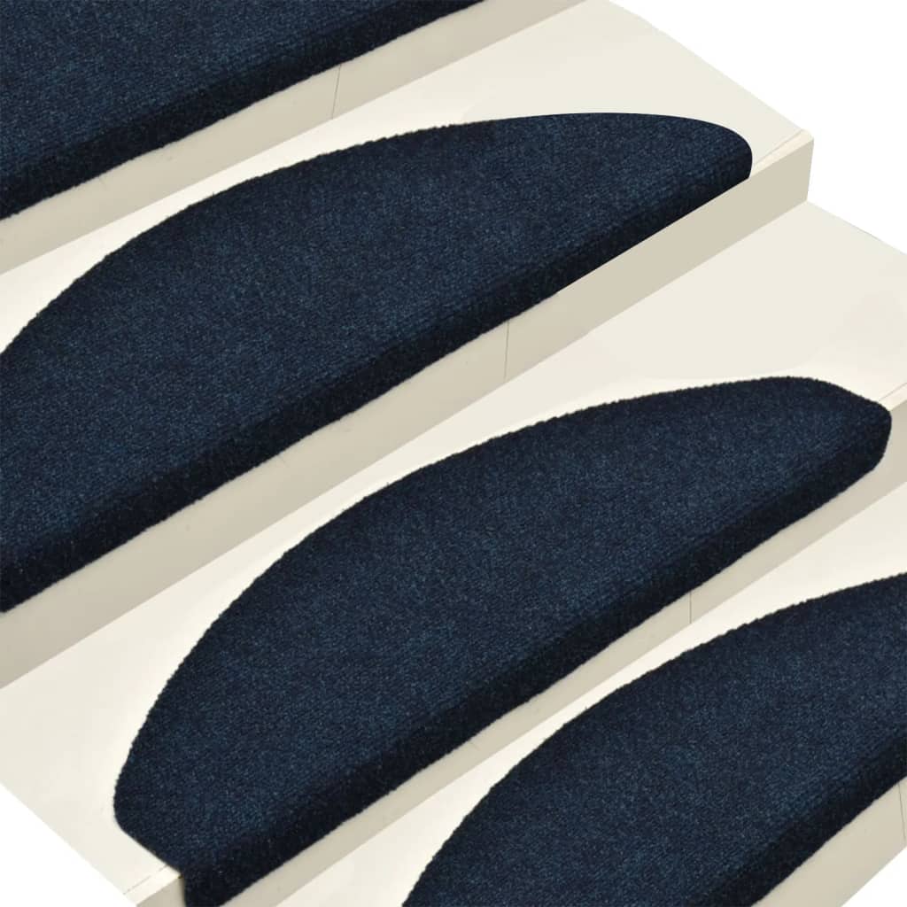 vidaXL Samolepiace nášľapy na schody 15 ks námornícke modré 56x17x3 cm vpichovaná textília