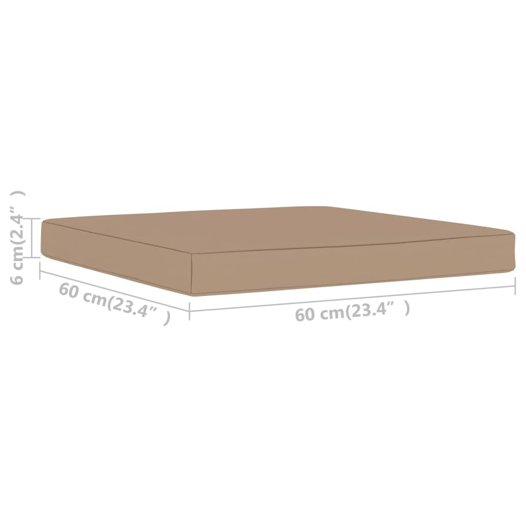vidaXL Podložka na paletový nábytok 60x61,5x6 cm, sivohnedá, látka