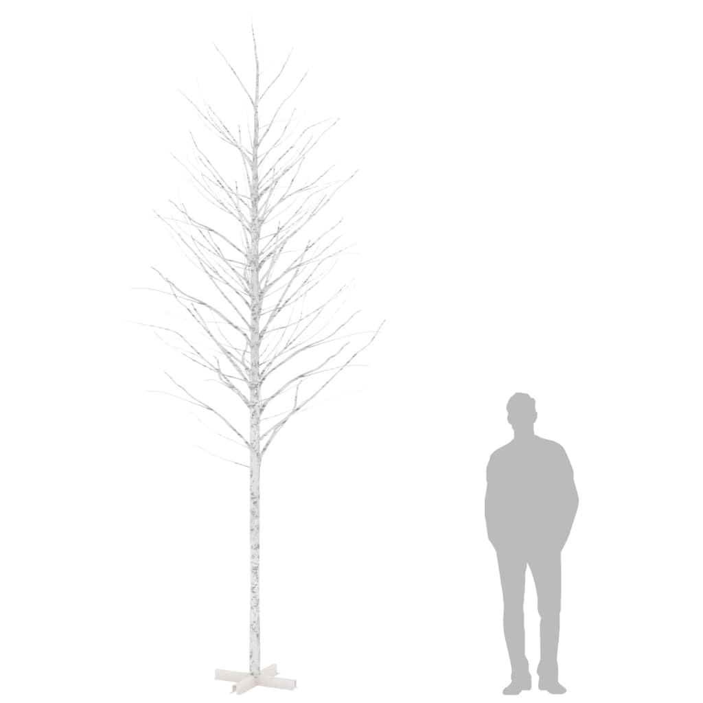 vidaXL LED strom s dizajnom bielej brezy 672 teplých bielych LED 400cm