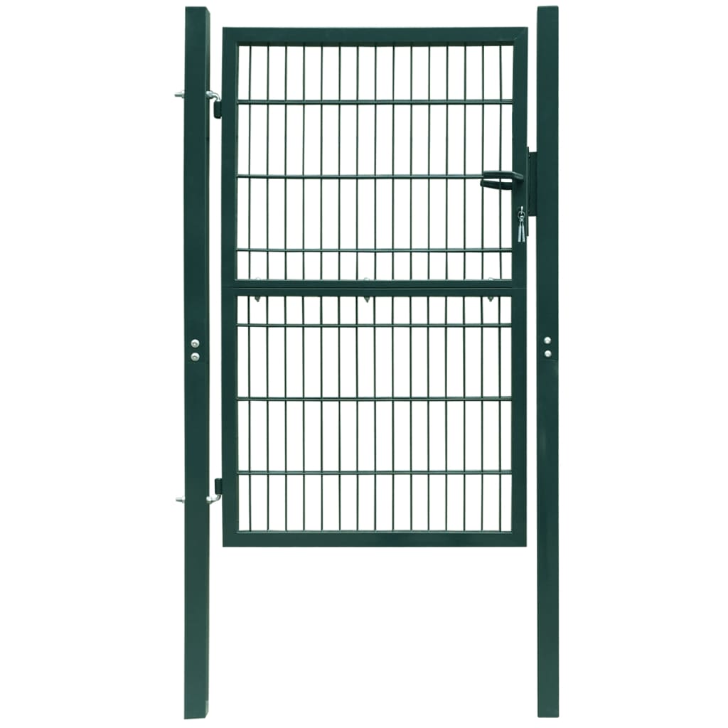 vidaXL Plotová brána 2D (jednokrídlová), zelená 106x190 cm