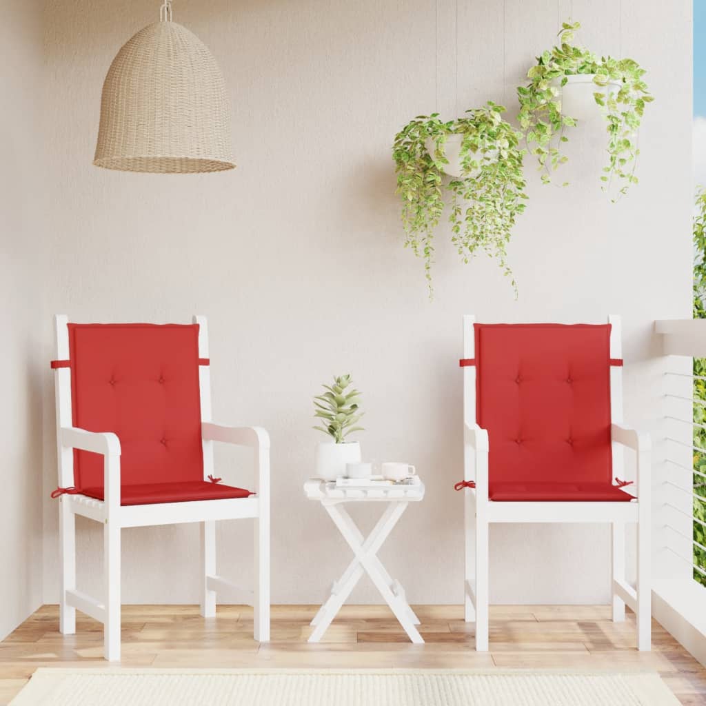 vidaXL Podložky na záhradné stoličky, nízke operadlo 2 ks 100x50x3 cm