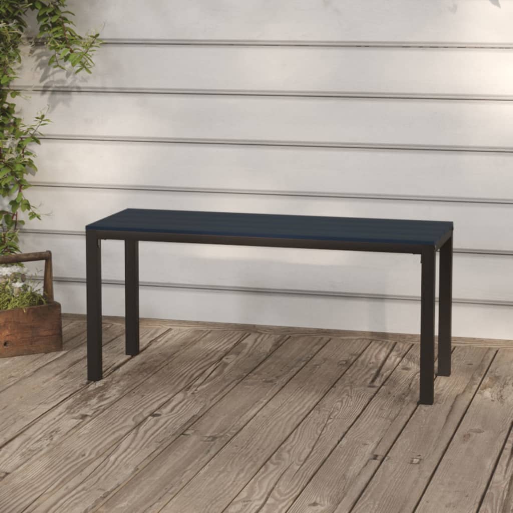 vidaXL Záhradná lavička 110 cm, oceľ a WPC, čierna