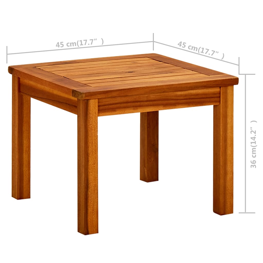 vidaXL Záhradný konferenčný stolík 45x45x36 cm akáciový masív