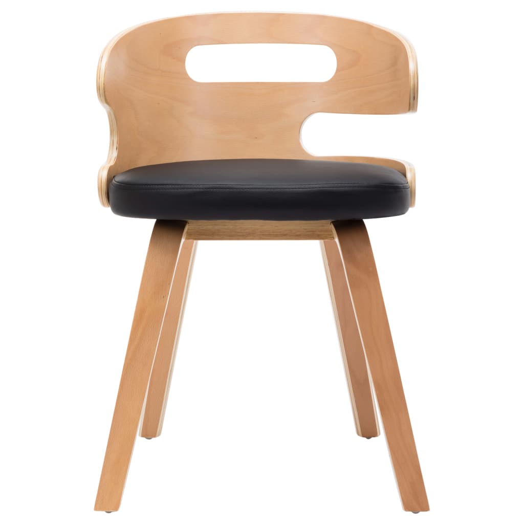 vidaXL Jedálenské stoličky 6 ks čierne ohýbané drevo a umelá koža