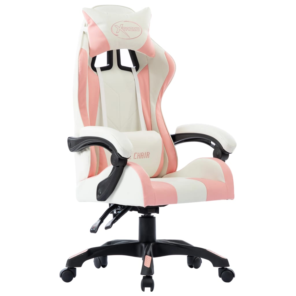 vidaXL Herná stolička, ružová, umelá koža