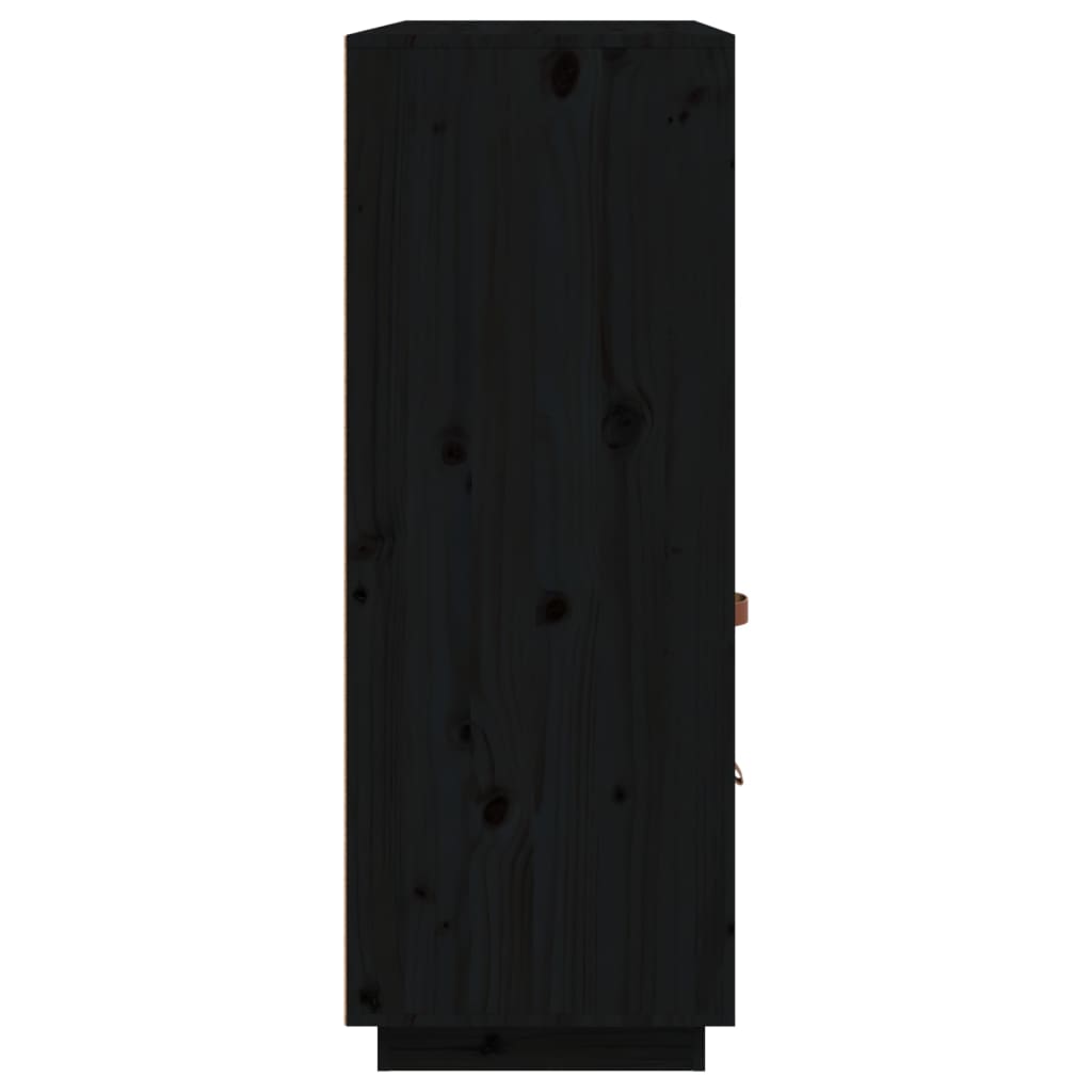 vidaXL Vysoká skrinka čierna 100x40x108,5 cm masívna borovica