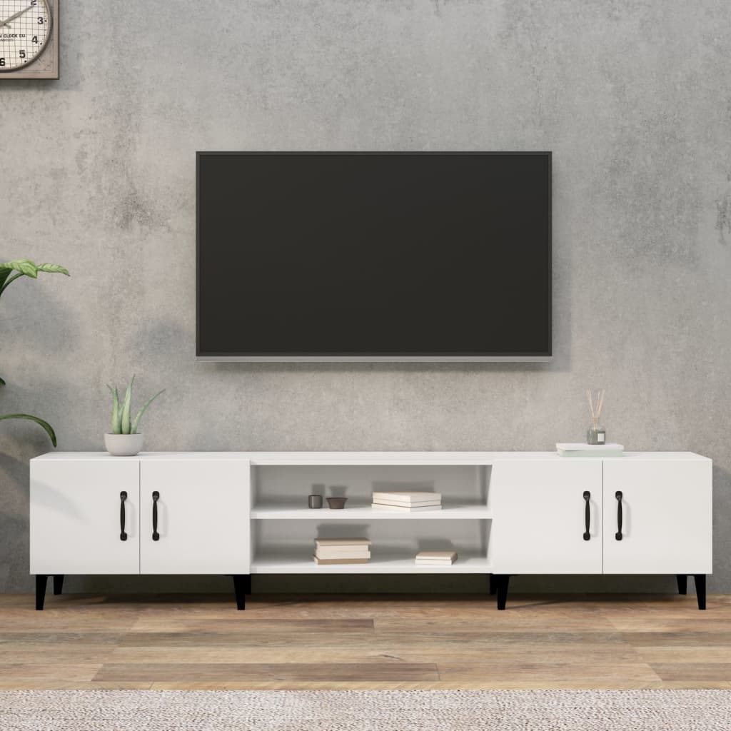vidaXL TV skrinka lesklá biela 180x31,5x40 cm kompozitné drevo