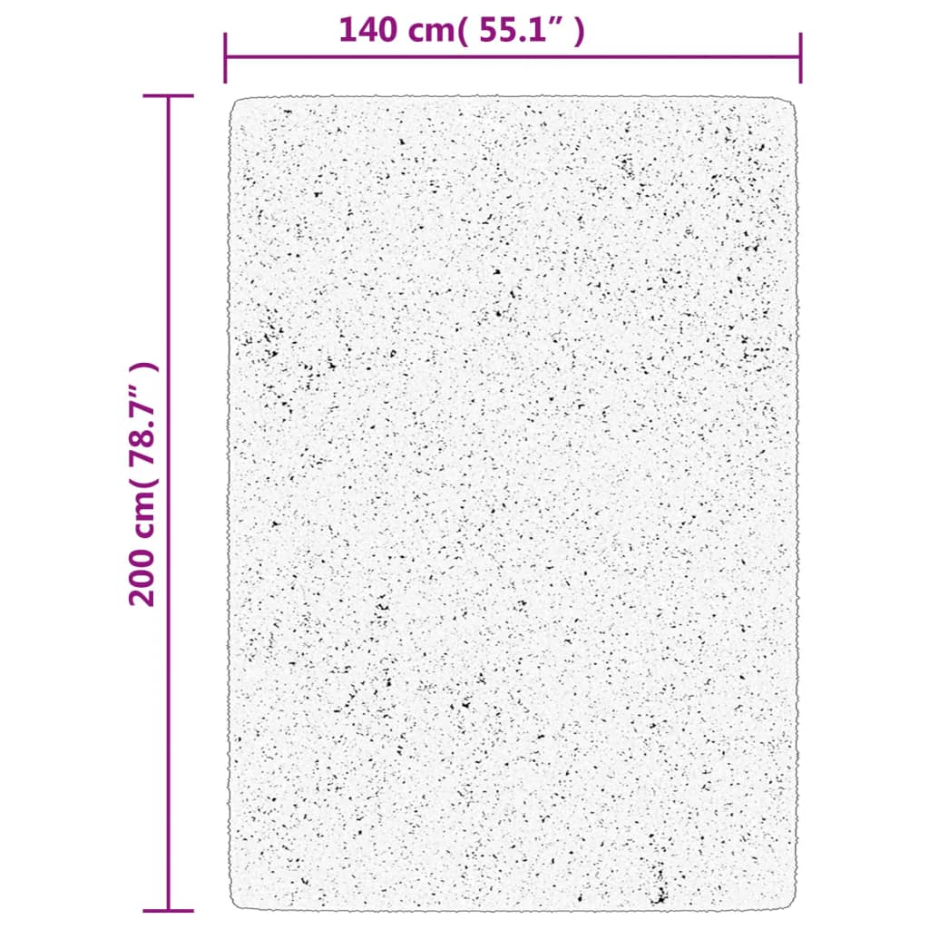 vidaXL Chlpatý koberec vysoký vlas moderný krémovo-čierny 140x200 cm