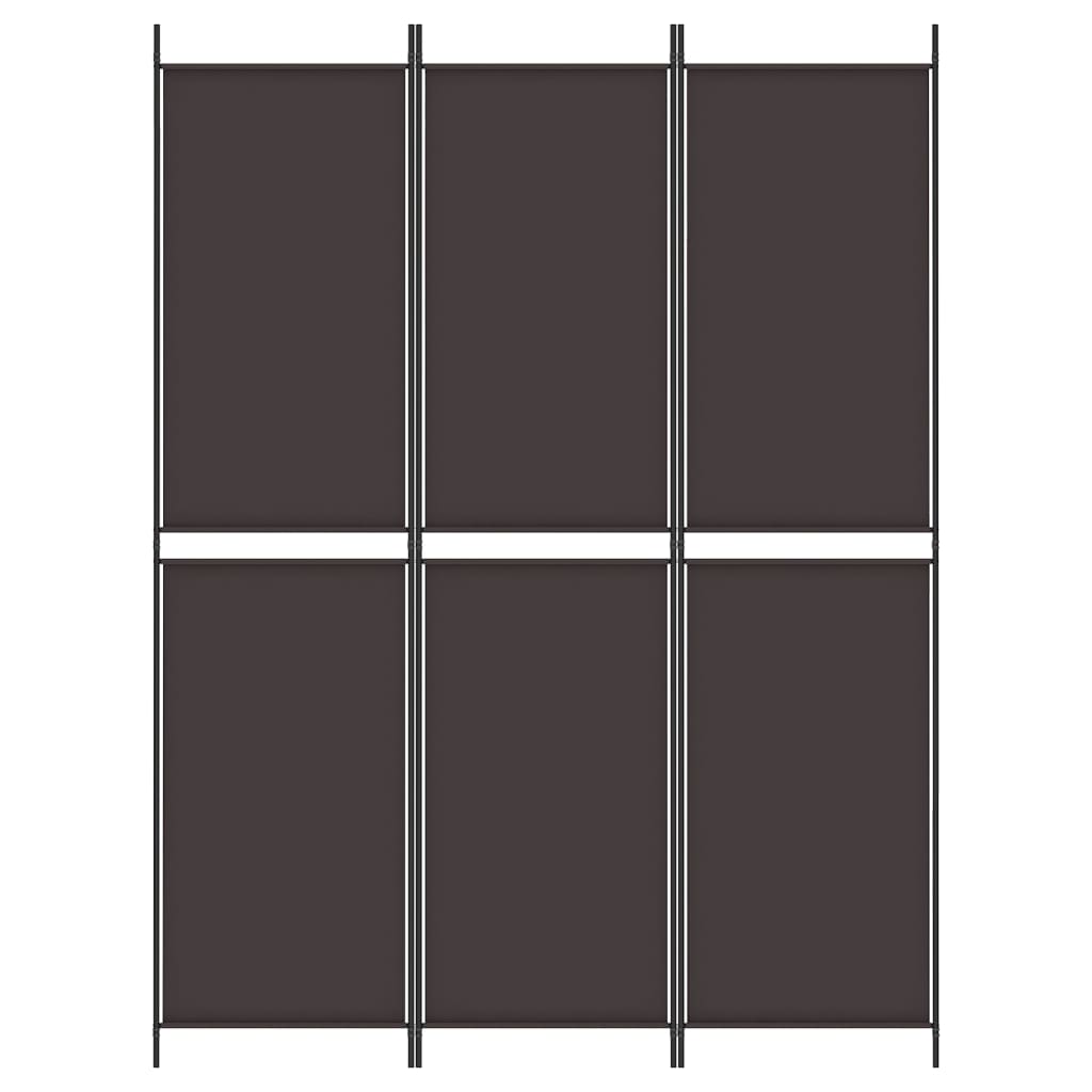 vidaXL 3-panelový paraván hnedý 150x200 cm látkový