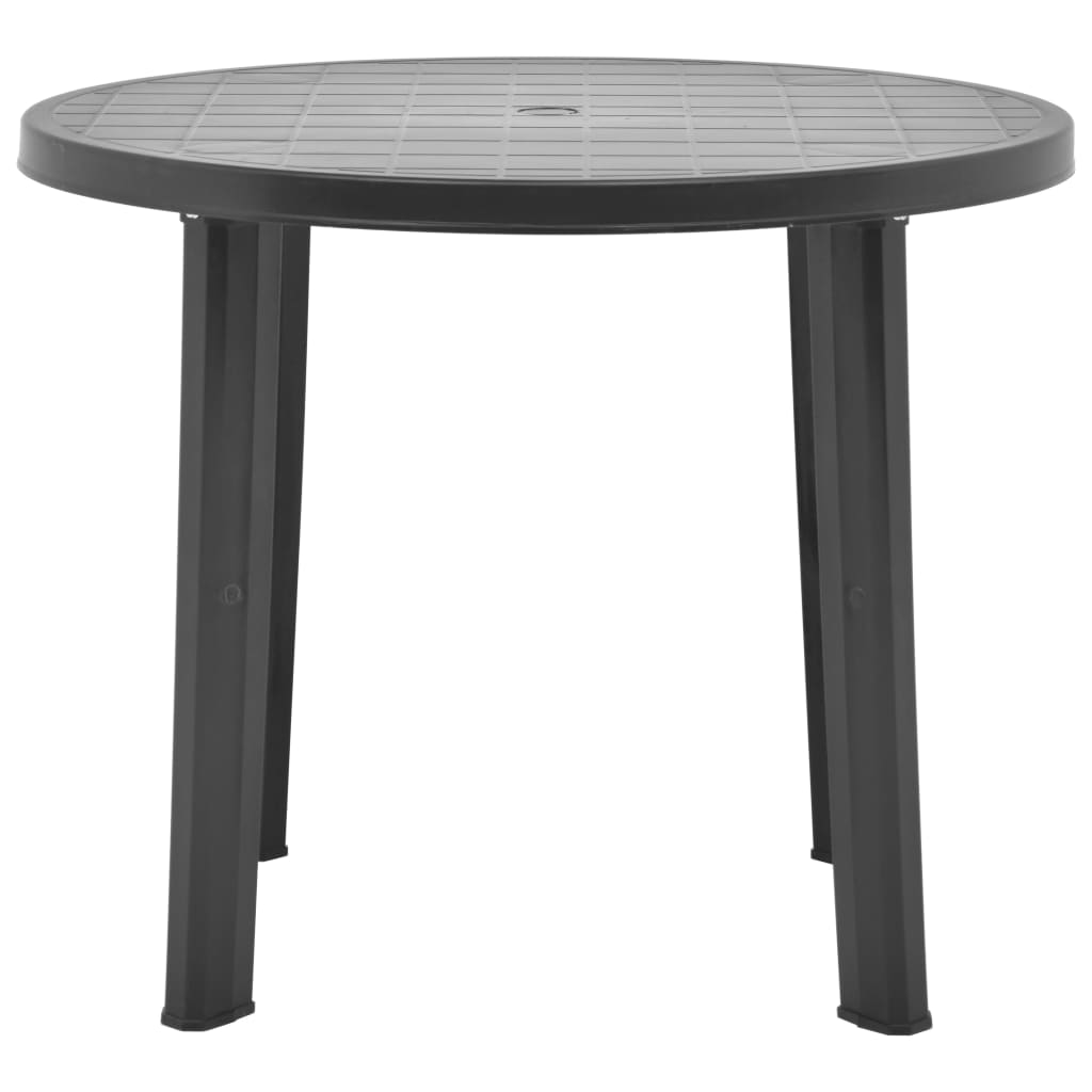 vidaXL Záhradný stôl, antracitový 89 cm, plast