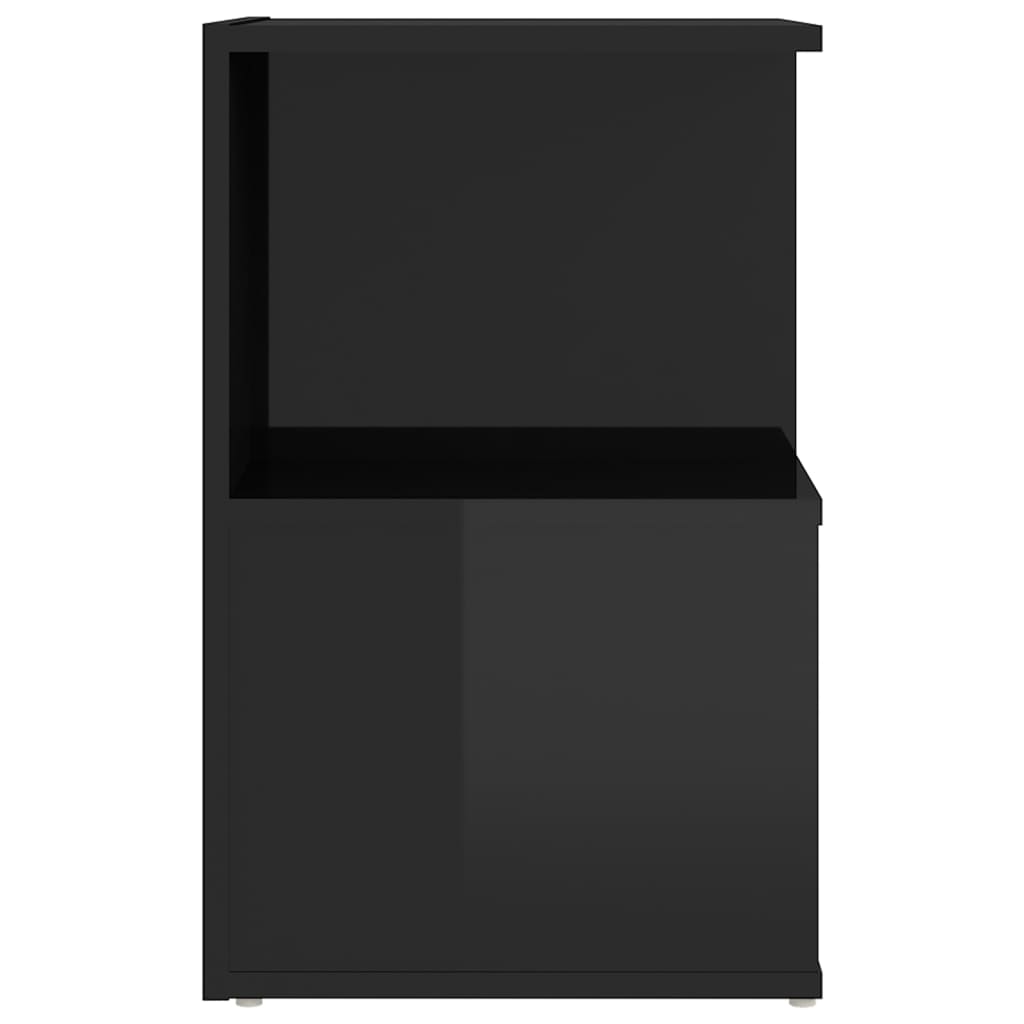 vidaXL Nočný stolík, lesklý čierny 35x35x55 cm, kompozitné drevo