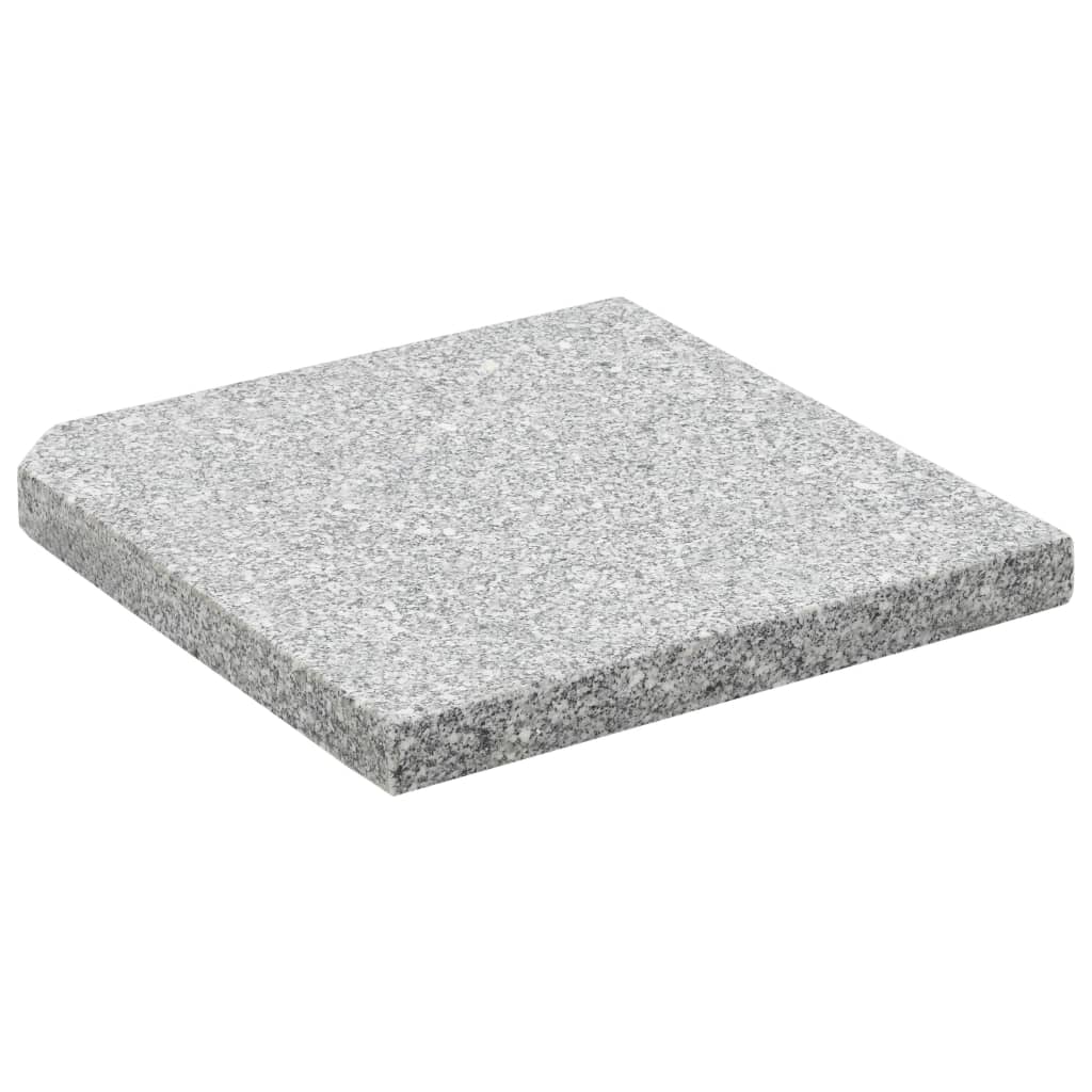 vidaXL Závažia pre slnečník 4 ks sivé granitové štvorcové 100 kg