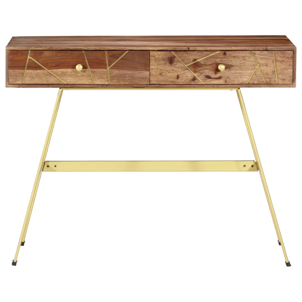 vidaXL Písací stôl so zásuvkami 100x55x75 cm masívne sheeshamové drevo