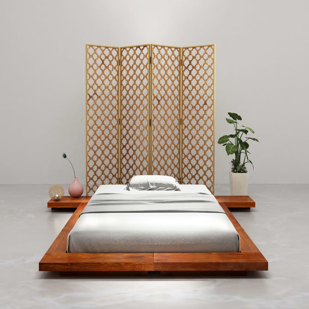vidaXL Futónový posteľný rám japonský štýl akáciový masív 120x200 cm