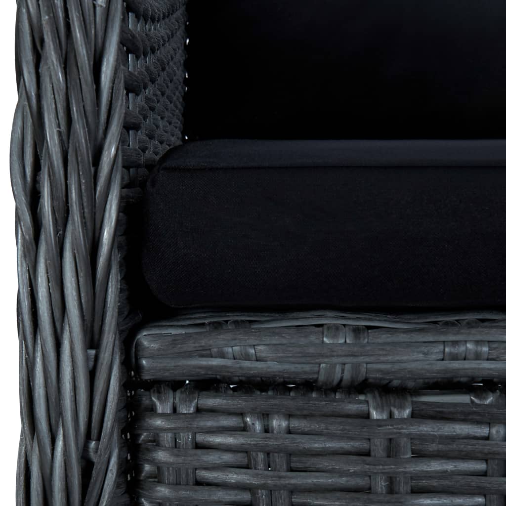 vidaXL 3-dielna záhradná sedacia súprava+podložky, polyratan,tmavosivá