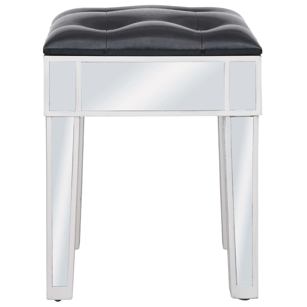 vidaXL Zrkadlový toaletný stolík so stoličkou, MDF a sklo