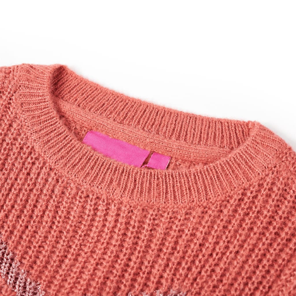Detský sveter pletený stredne ružový 92
