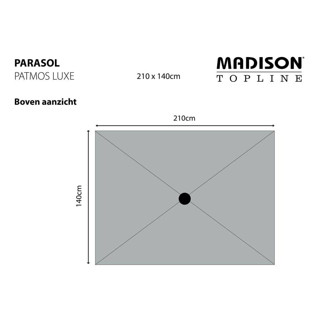 Madison Slnečník Patmos Luxe, obdĺžnikový 210x140 cm, šalviovo zelený