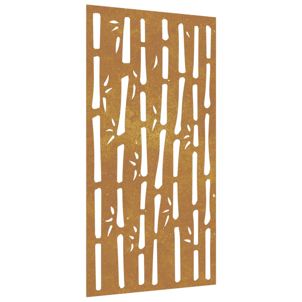 vidaXL Záhradná dekorácia 105x55 cm, cortenová oceľ, bambus