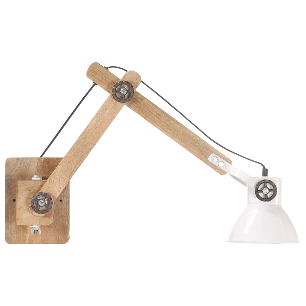 vidaXL Nástenná lampa, industriálny štýl, biela, okrúhla E27