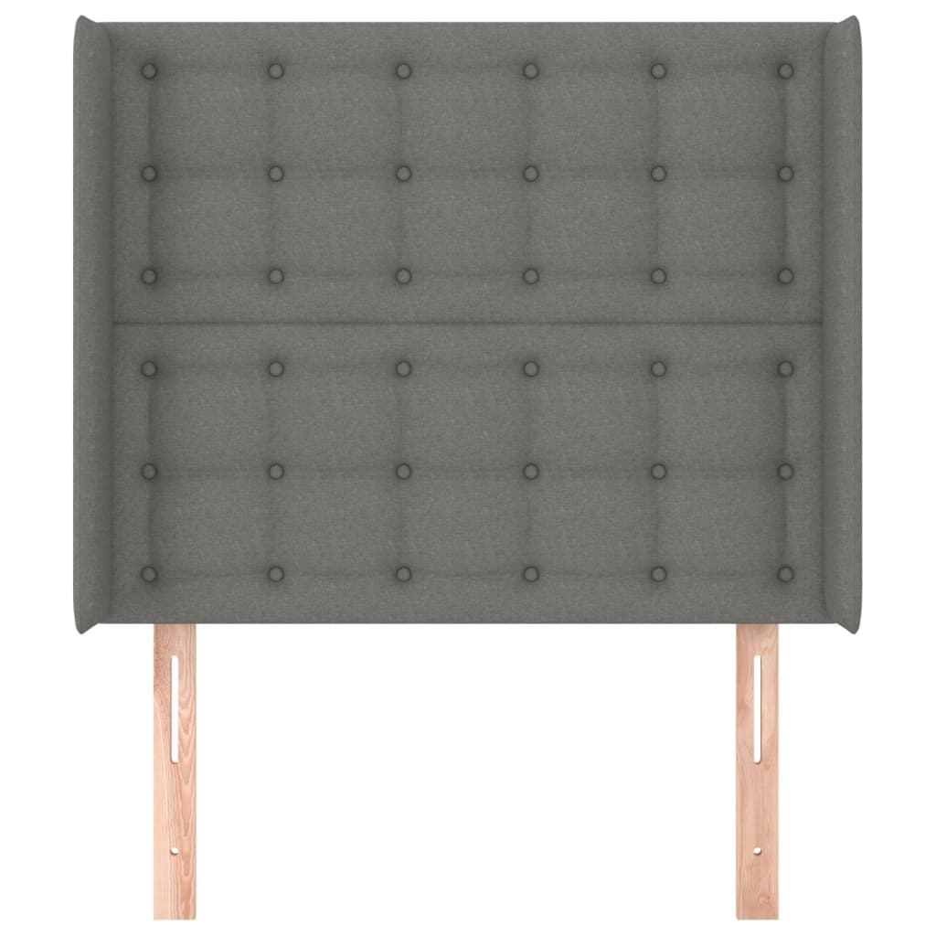 vidaXL Čelo postele so záhybmi tmavosivé 83x16x118/128 cm látka