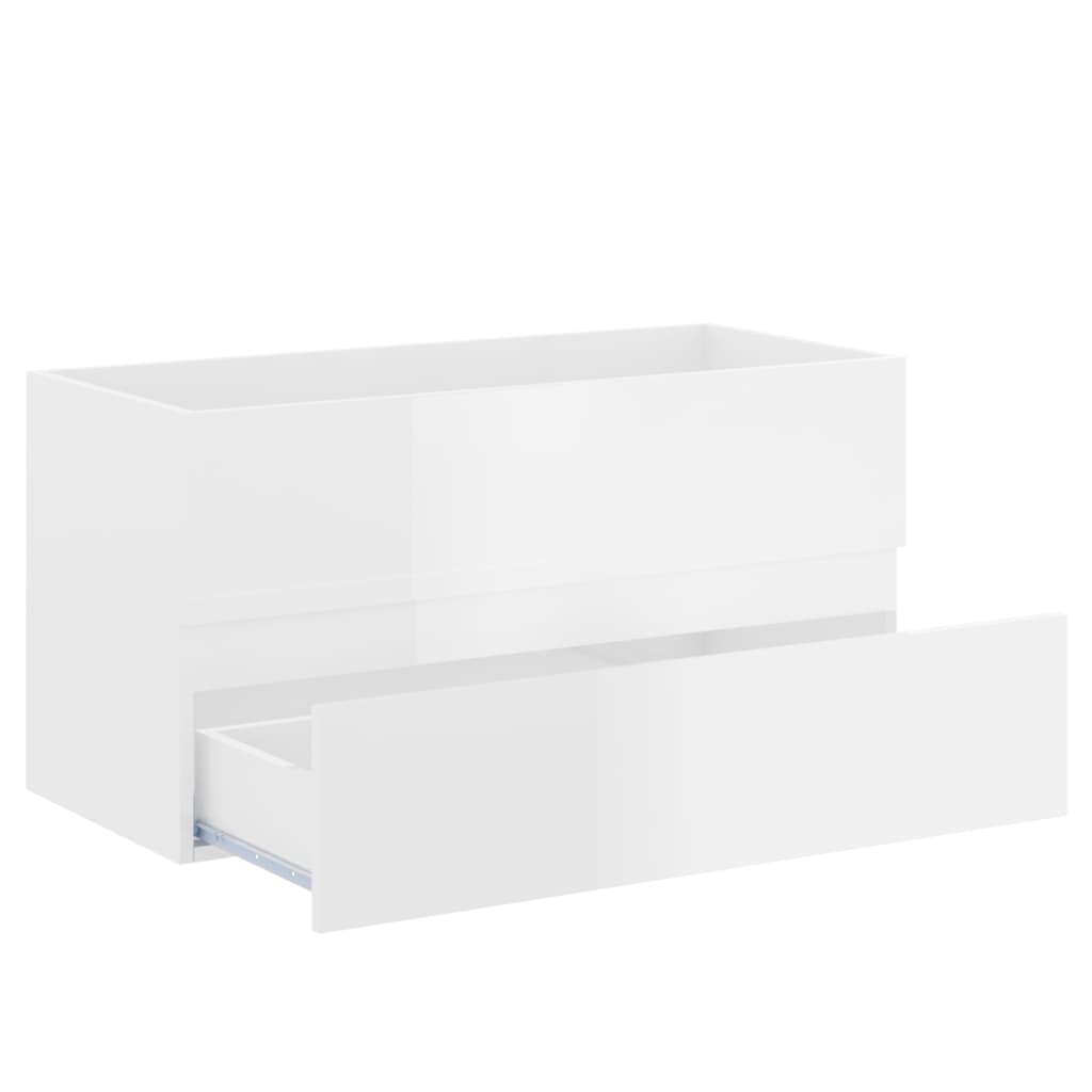 vidaXL 2-dielna sada kúpeľňového nábytku lesklá biela kompozitné drevo
