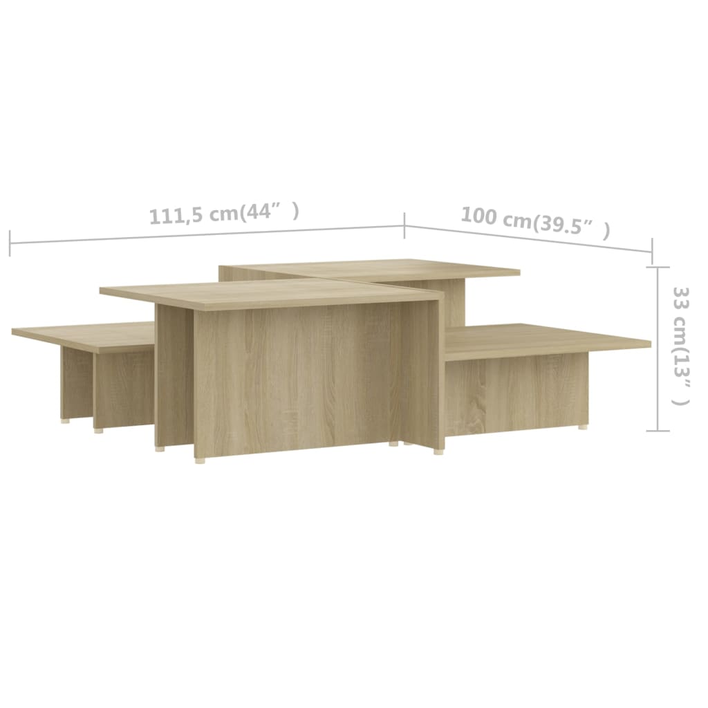 vidaXL Konferenčné stolíky 2ks, sonoma 111,5x50x33cm, kompozitné drevo